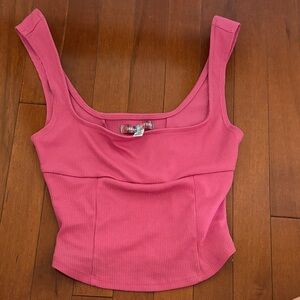 Urban Outfitters Pink Ribbed Tank Top